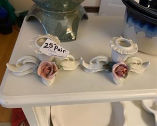 #242	(2) German Rose Candle Holders - sold as a set  $25 a set	 $25.00 
