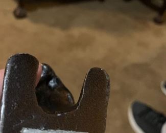 #256	Vtg 6" Black Hammered Cast Iron Stand	 $20.00 
