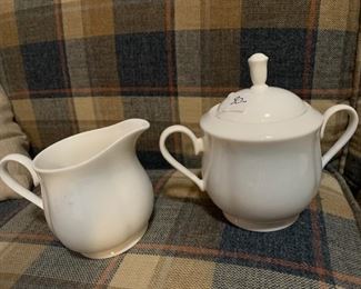 #259	Lenox "Grace" Sugar/Lid and Creamer 	 $30.00 
