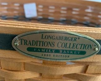 #275	Longaberger tradiions collection family basket 1995 edition with 1 handle 2@25 ea	 $50.00 
