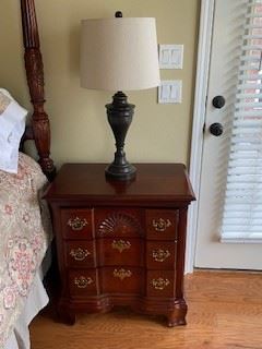 Cherry finish, solid wood Night Stand w/ 3 Drawers each (26" W x 20" H x 16" D) - 2 of them.