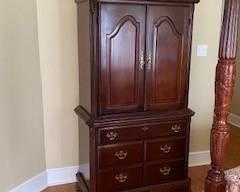 Cherry Finish Armoire (38" W x 18" D x 72"H) 3 Drawers w/ shelves for TV/Media.