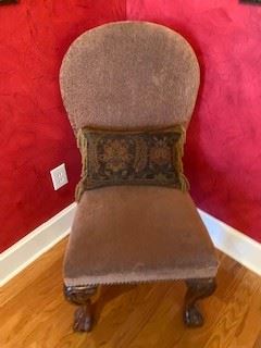 Upholstered chair that can be used with formal dining set - Taupe chenille color - 2 of them.