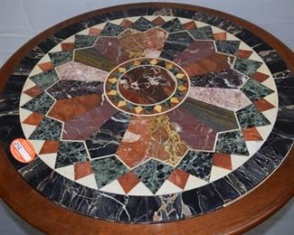 Lot 272 Vict. Table w/ 210pcs of hand cut Marble inlayed in a Mosaic Top 