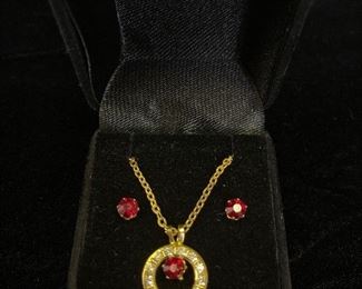 Red Stone Necklace and Earrings Set 
$10.00
Contact: sonyadowdakin@gmail.com or 815-985-2047