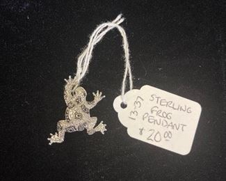 Sterling Frog Pendant #13-37 
$20.00
Contact: sonyadowdakin@gmail.com or 815-985-2047
