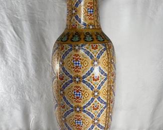 Vintage Chinese Floral Porcelain Floor Vase