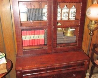 Flame mahogany secretary bookcase