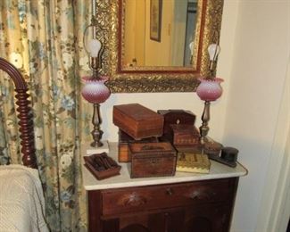 One of several marble top washstands