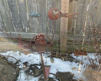 Outdoor Metal Bird Sculpture