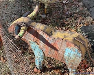 Metal Yard Art Mexican Style Bull