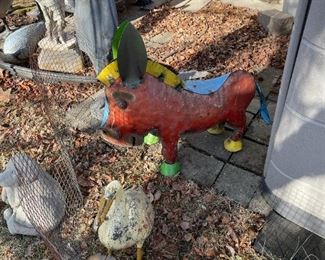 Metal Yard Art Mexican Style Donkey