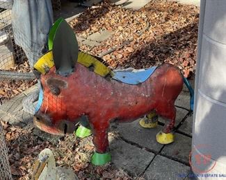 Metal Yard Art Mexican Style Donkey