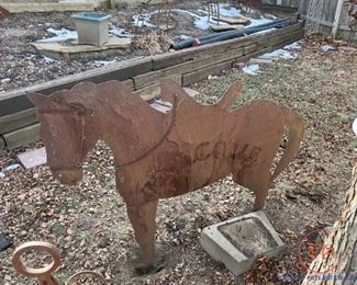 Metal Yard Art "Welcome" Horse
