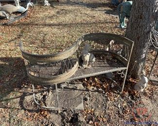 Vintage Metal Outdoor "Kissing" Bench