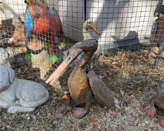 Metal Yard Art Mexican Style Pelican