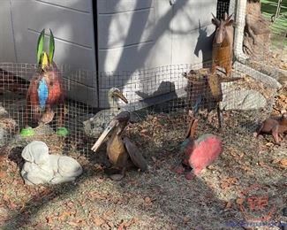 Metal Yard Art Mexican Style 3D Animals