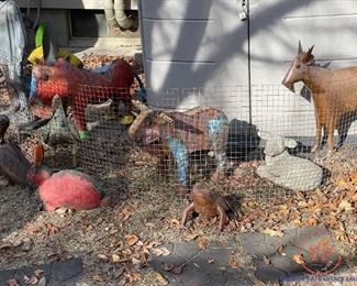 Metal Yard Art Mexican Style 3D Animals