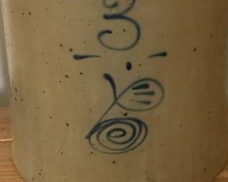 Antique RED WING Stoneware Lazy Eight (#3 and #2) Bee Sting Salt Glazed Crocks