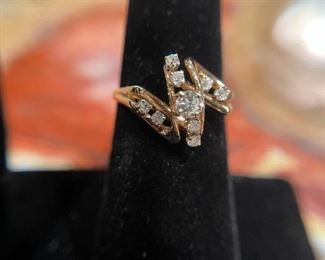 Custom 14k Yellow Gold and Diamond Ring