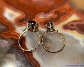 14k Yellow Gold Amethyst Rings. Both are In Beautiful Settings