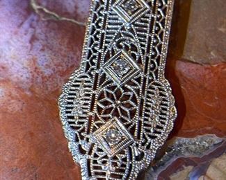 Stunning 14k White Gold and Diamond Necklace. Diamonds are Absolutely Amazing.