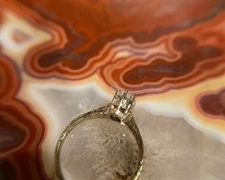 14k Yellow Gold Diamond Ring. Ornate Setting 