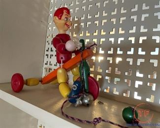 Vintage HOWDY DOODY Wooden Tricycle Pull Toy by KOHNER BROS