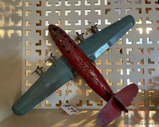 Antique Metal 4 Propeller Toy Plane