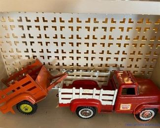 HUBLEY Mighty Metal Stake Truck with Trailer