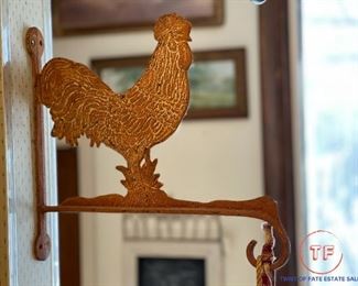Antique Rooster Cast Iron Hanger