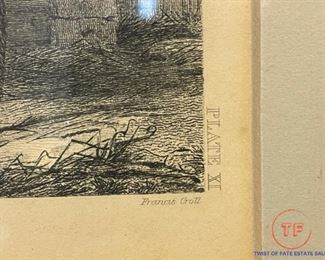 1800's Short Horn Ox Framed Engraving