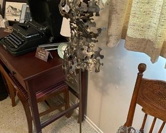 Artist Made Metal Puzzle Pieces Female Abstract Art