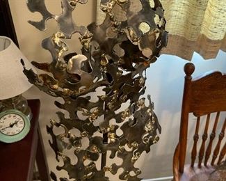 Artist Made Metal Puzzle Pieces Female Abstract Art