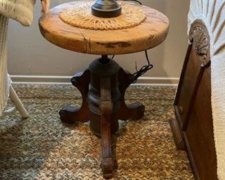 Antique Wood Piano Stool