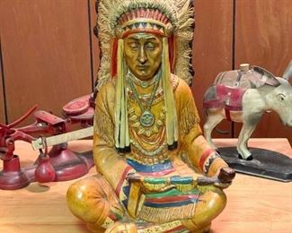 Vintage Indian Chief with Peace Pipe