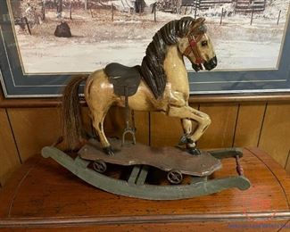 Antique Miniature Platform Rocking Horse