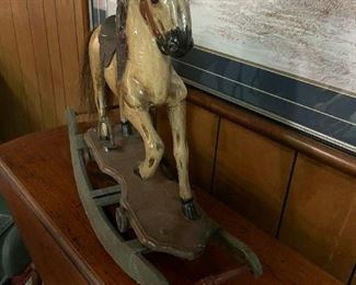 Antique Miniature Platform Rocking Horse