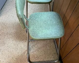 Vintage Chrome and Studded Bar Stools
