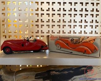 SCHUCO Examico 4001 US Zone Germany Tin Wind up Car WITH Original KEY and BOX