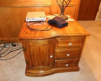 Oak 4 Drawer End Table