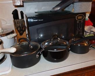 More Kitchen Pots and Microwave