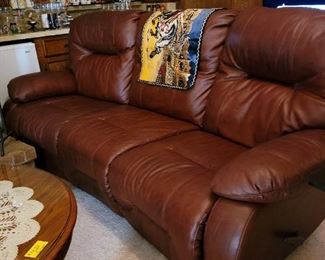 Leather Couch Both sides recline
