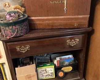 singer sewing machine and nightstand