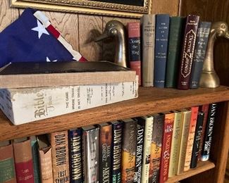 books and brass goose bookends