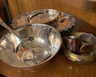 Silver plate punch bowl