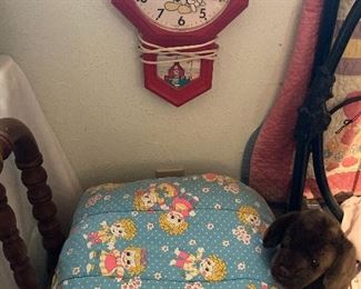 Mickey clock and nursery blanket