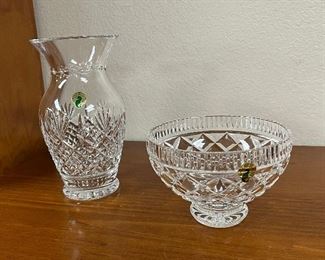 Waterford crystal vase and bowl