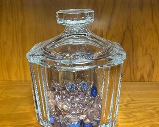 Orrefors crystal lidded jar