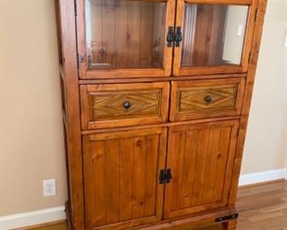 Pine curio cabinet
